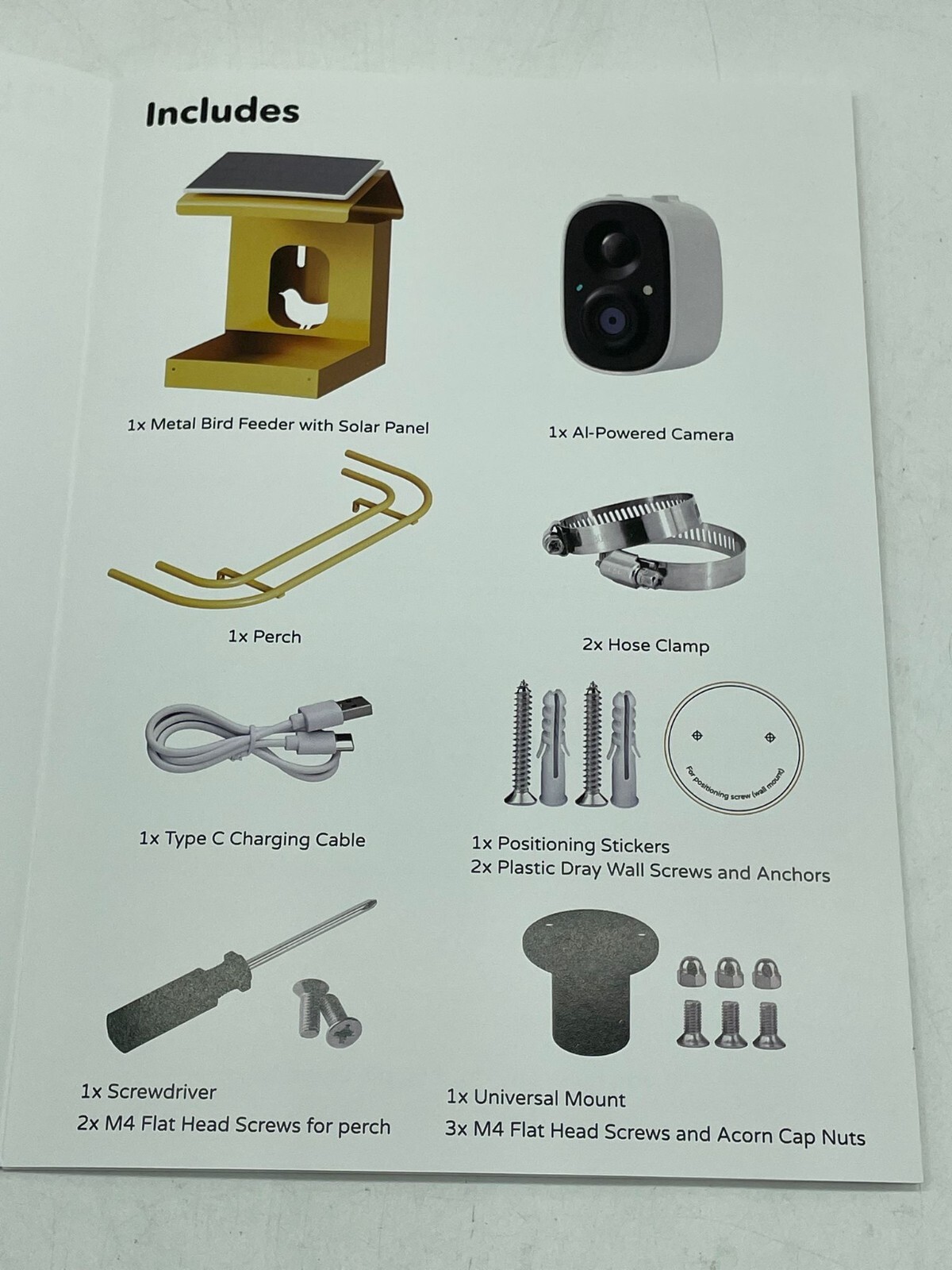 Metal Smart Bird Feeder with Camera Solar Powered ''READ''