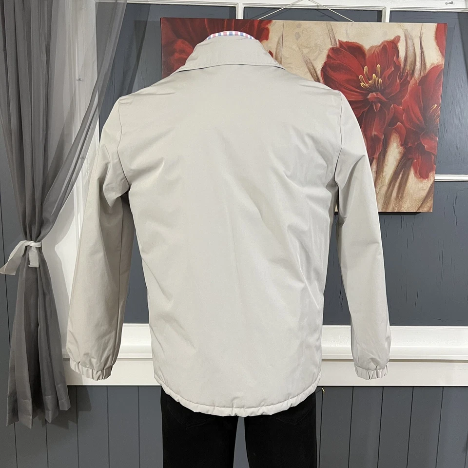 A.P.C. Men Sz Medium Lefty Zip Softshell Bomber Jacket Light Gray Full Zip - Image 4 of 4