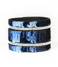 Paparazzi Jewelry Bracelet Mermaid Service Blue Silver Snap Closure