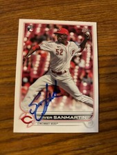 2022 Topps Cincinnati Reds Reiver Sanmartin Autographed Baseball Card #619
