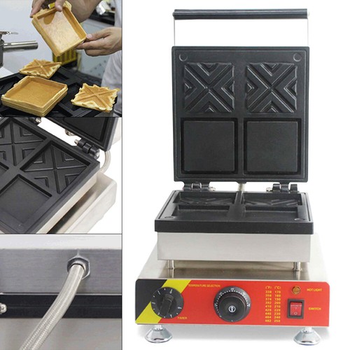 Cialda Elettrica Antiaderente Commerciale 4PCS Quadrata Waffle Baker Macchina 1500W - Foto 2 di 18