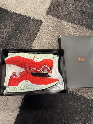 Adidas Y-3 Runner 4D Yohji Yamamoto Futurecraft Red White Size 9.5 US| RARE! NEW