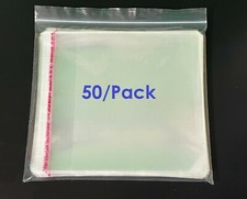 50/Pack RESEALABLE Plastic Clear Wrap Jewel Case CD Storage Sleeves 3 Mil