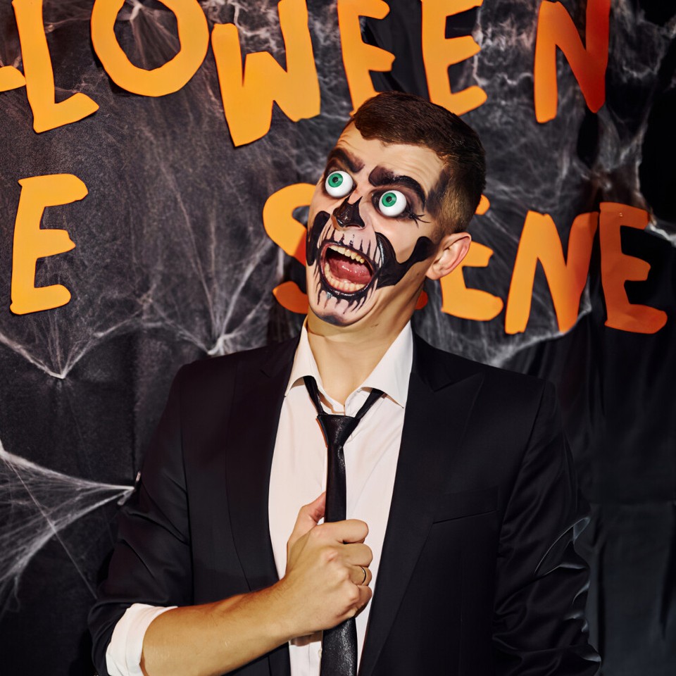 8 Hollow Halloween Costume Creepy Props Eyeballs Flat Man Child eBay