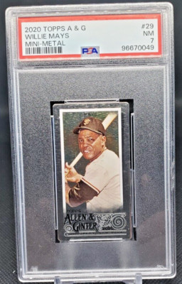 2020 Topps Allen & Ginter Mini Metal #29 Willie Mays #/3 PSA NM 7
