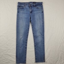 AG Mid Rise Stevie Slim Straight Capri Womens Sz 25 Blue Denim Jeans Made in USA