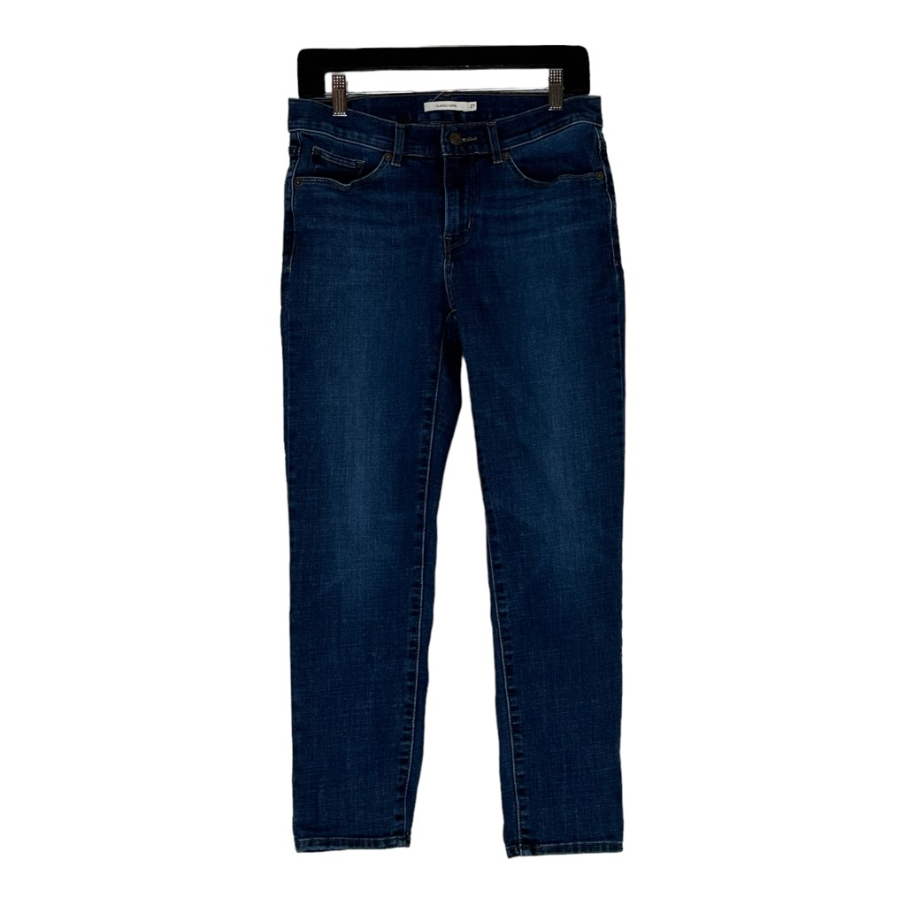 Levis Womens Classic Capri Jeans Blue 5 Pocket Medium Wash Denim Casual 27