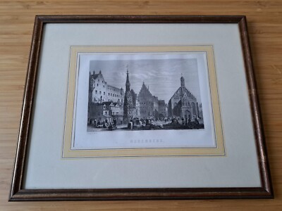 Nürnberg / Nuremberg - Stahlstich - by F. Chardon, Paris gerahmt