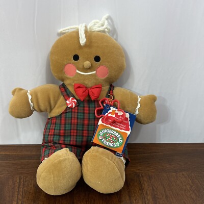 Gingerbread Friends Boy Plush Toy Gibson Greetings1994 W/Tags and Cookie Cutter