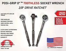 Posi Grip Ratchet, New, MADE IN USA 3/8 GEARLESS