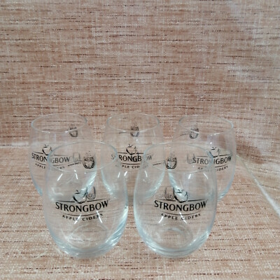 Strongbow Cider 5x Becher 0,25 l oval Gastro schwarzer Eichstrich