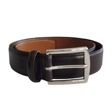 Lauren Ralph Lauren Men's Embossed Logo Brown Leather Belt Size 36/90