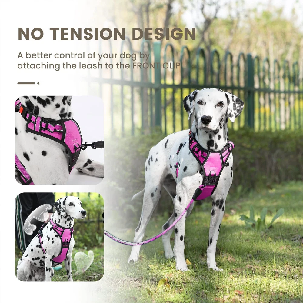 Dog Harness | No Pull Dog Harness | Reflective Oxford | Padded Handle | 4 Adj...