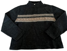 Woolrich Women's Large Charcoal Fair Isle Long Sleeve Lambs Wool Sweater