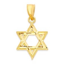 Solid Gold Star of David Pendant in 10k or 14k