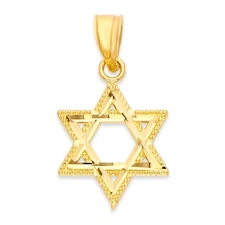 Solid Gold Star of David Pendant in 10k or 14k