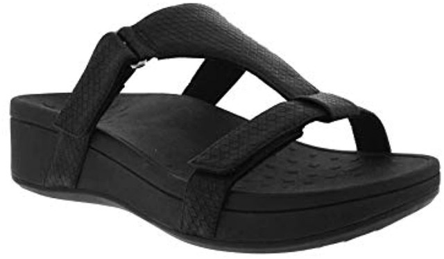 platform slide sandals black