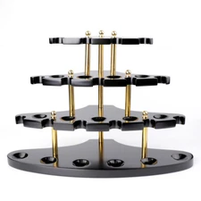 MUXIANG Handmade Wooden Tobacco Pipe Stand Rack Holder Display for 15 Briar Pipe