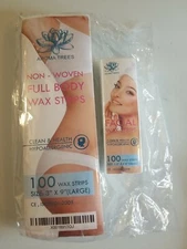 100 Non-Woven FULL BODY Wax Strips 100 Non-Woven FACIAL Wax Strips AROMA TREES