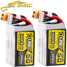 2x Tattu R-line Version 5.0 1550mah 150c 22.2v 6s Lipo Battery Xt60 Plug For Fpv