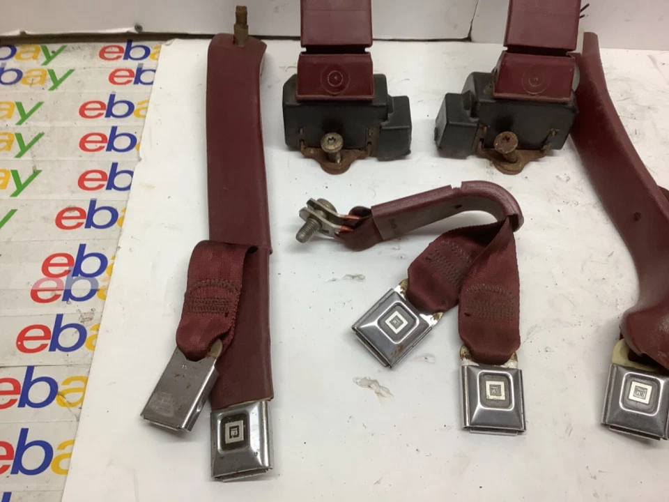 1987 CADILLAC Deville SEDAN 4 DOOR Seat Belt ASSEMBLIES BURGANDY OEM 87’ only - Image 2 of 4