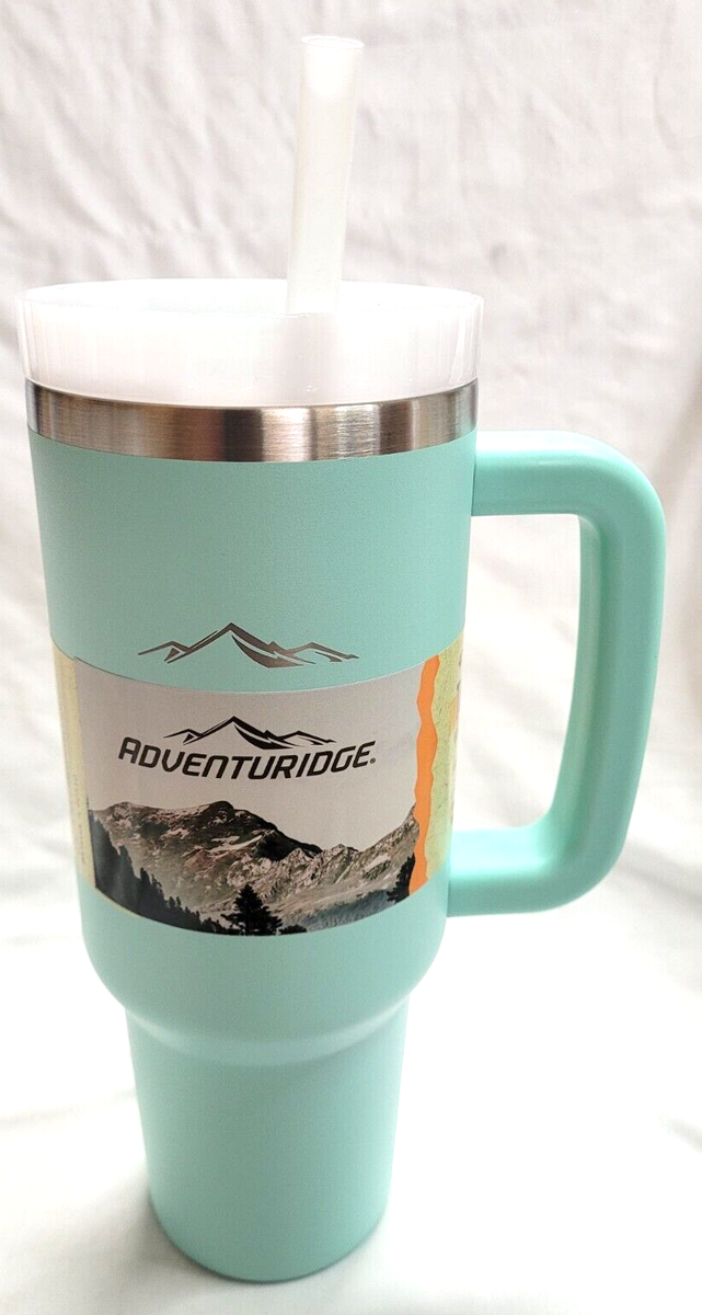 Aldi Adventuridge Tumbler Handle Lid Straw 40oz Mint Green BPA