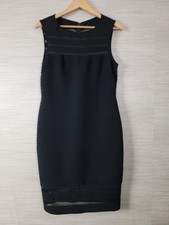 Adrianna Papell Petite Women’s Black Sheath Dress Textured Knee Length 14P