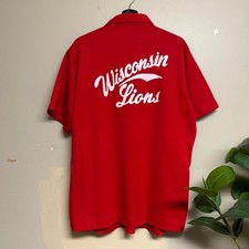 Vintage 80s King Louie Wisconsin Lions Club Red Polo Shirt Mens XL USA Made