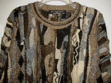 Vtg 90s Protege Collection Sweater Mens Large Coogi Style 3D Knit Made in USA XL