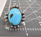 Thick VTN Old Pawn Native American Sterling Kingman Turquoise Matrix Ring sz6.75 — photo 8