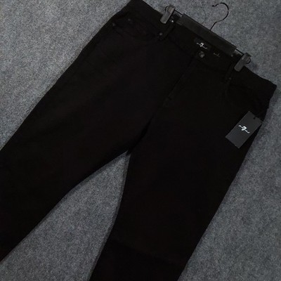 7 For All Mankind Ryley Jeans Mens 40x32 Black True Skinny Luxe Performance