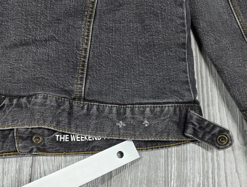 Chubbies Men's Fade Gray Denim Sherpa Black Lined Trucker Jacket Pockets Size M image 20