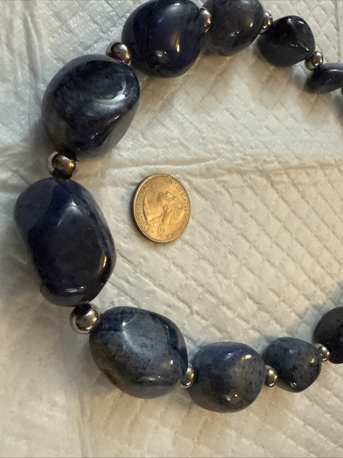Rare Extra Large Deep Blue Dumortierite Beads And… - image 5