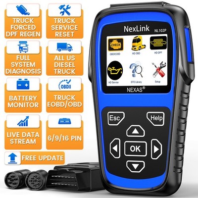 Diesel Heavy Duty Truck OBD Scanner Diagnostic Tool DPF Regen Oil Reset TCM Test