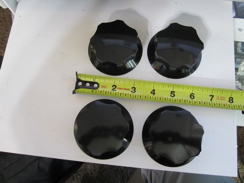 NOS large fluted bakelite radio knobs. 3" mfg K&K. brass inserts