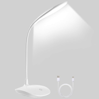 Schreibtischlampe, USB tragbare Eye-Care Tischlampe, 3 Lichtmodi Büro Schwanenhals