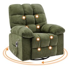 Massage Rocking Recliner Chair w/ Heat  Vibration 360 Swivel, Oversized Sofa
