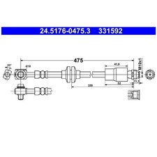 Bremsschlauch vorne rechts für Opel Mokka-Mokka X J13 | 24268978
