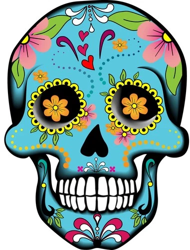 Skull Mexican Sugar Holiday Dia De Los Muertos Self Adhesive Vinyl Sticker