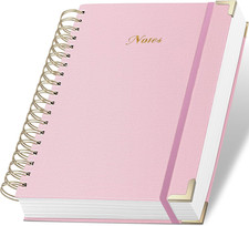 Spiral Notebook Journal, 328 Pages Linen Hardcover College Ruled Notebook, Lined