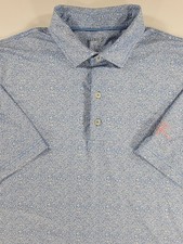 Johnnie O Performance Golf Polo Shirt Tartan Fields Mens Large Abstract Floral