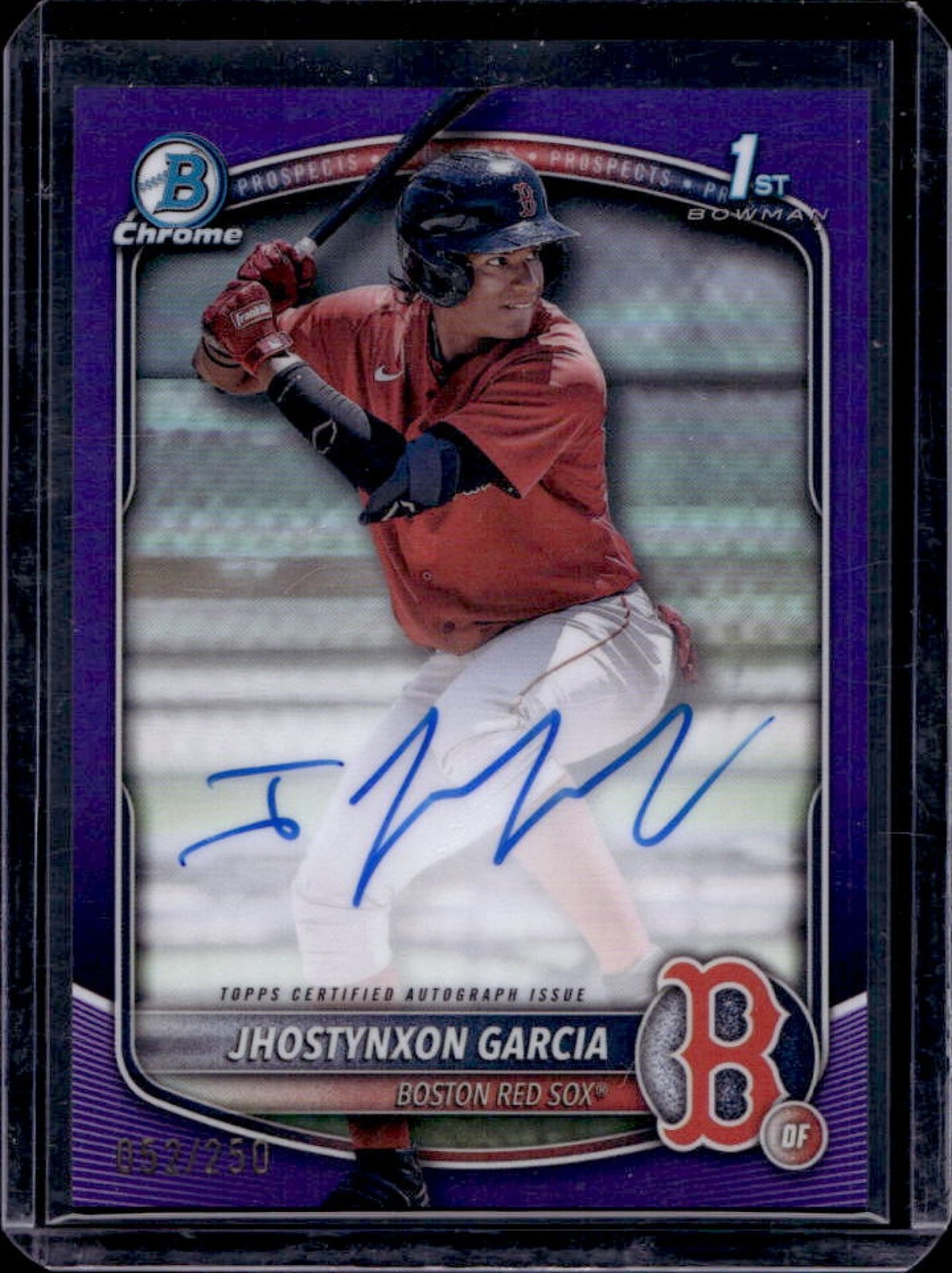 2025 Bowman Jhostynxon Garcia Chrome Auto Purple Refractor 1st Prospect #52/250