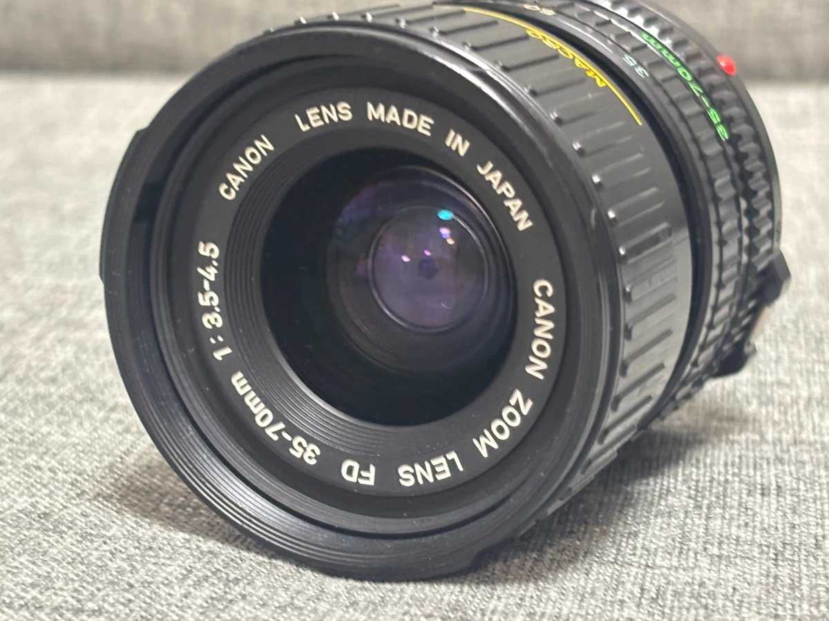 Canon FD Camera Lenses 35-70mm Focal f/3.5-4.5 Maximum Aperture