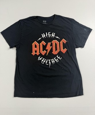 AC/DC Shirt Mens XL Black High Voltage Graphic Tee Rock Band Tagless Top