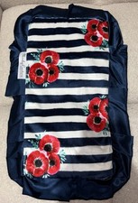 Minky Couture Baby Blanket Blue Red Floral Mini Security Lovely 20  x12  