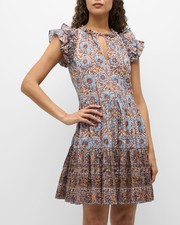 Ulla Johnson Coletta Flutter-Sleeve Mini Dress Size 6