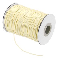 Waxed Cord 1.5mm Waxed Thread 87 Yard Wax String Leather Cord Beige 
