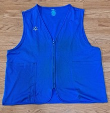 Walmart Employee Vest Blue Zip-Up Embroidered Spark Logo Pockets Mens XL READ