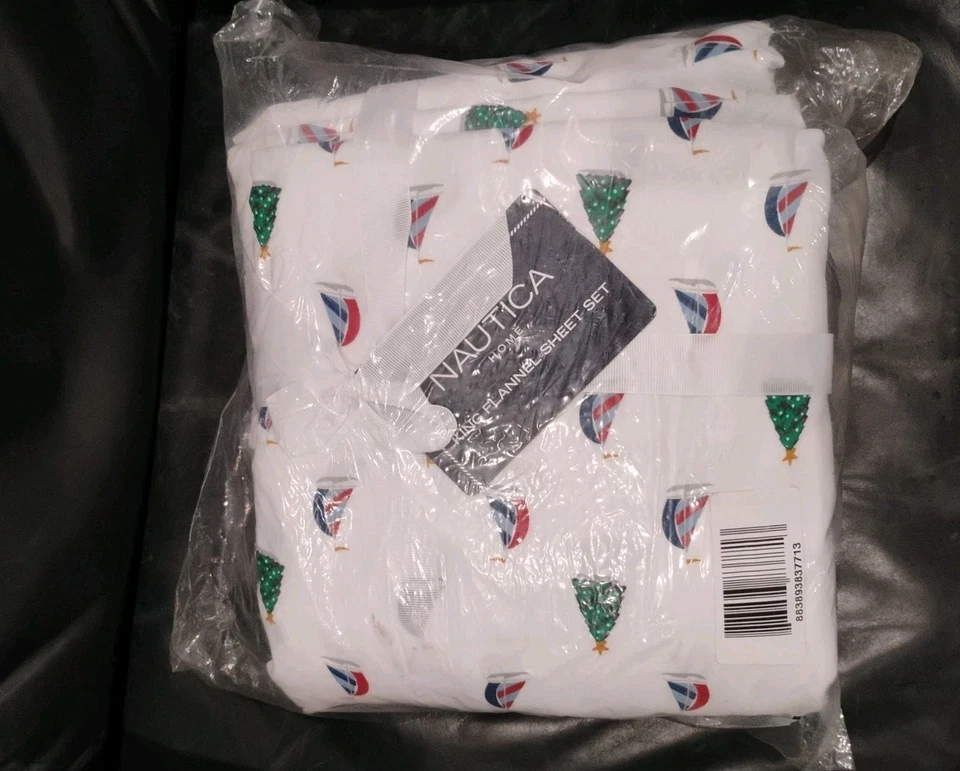 Nautica Home Christmas Flannel Sheet Set King Size New with Tags $84 Holiday - Image 3 of 4