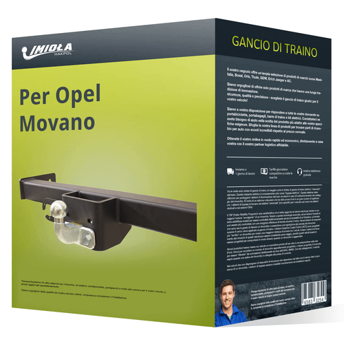 Gancio Traino Fisso STEINHOF Per Opel Vivaro (10.2006-08.2014) Con Kit Elettrico 7 Poli Universale - 4